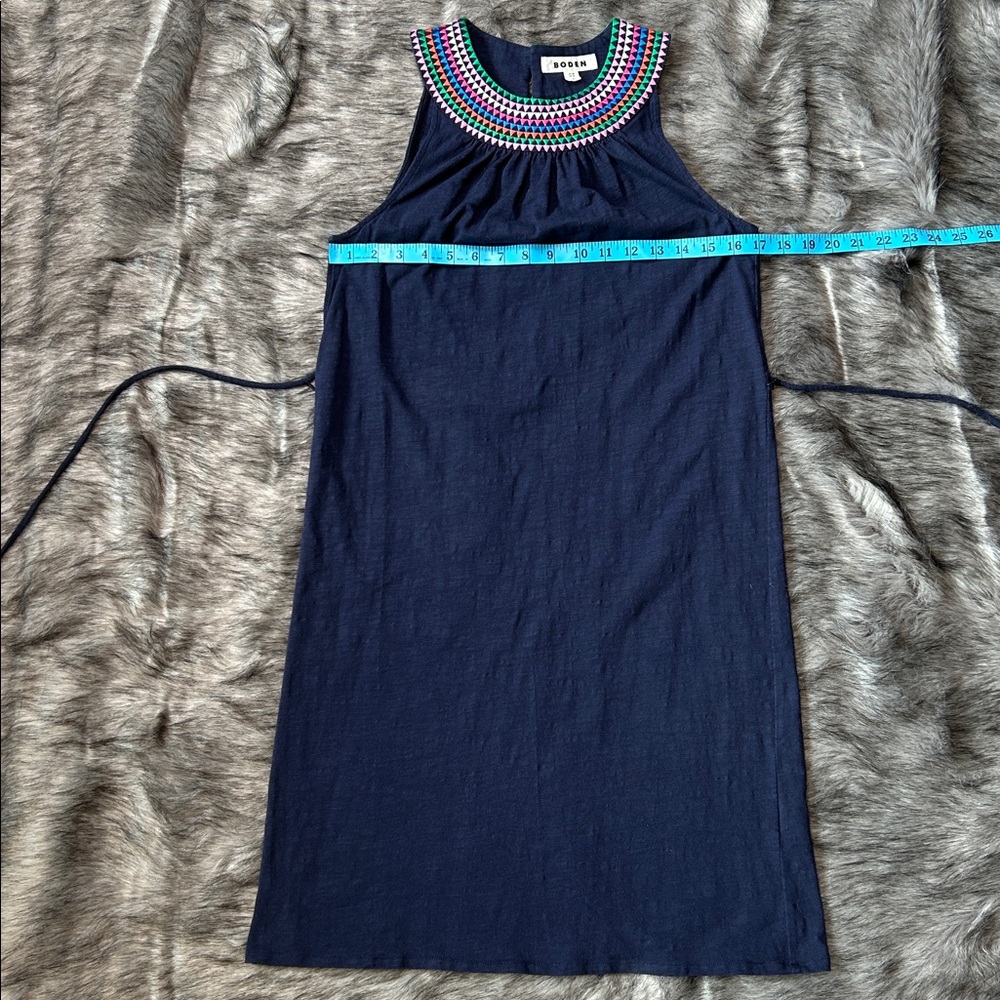 Boden Eleni Embroidered Short Dress Navy Women’s Size 4 Regular - Picture 8 of 13